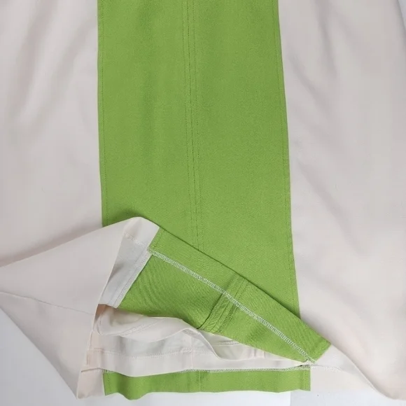 Ellen Tracy Lime Cream Dress Sz 4 - Picture 6 of 13